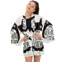 My Neighbor Totoro Black And White Long Sleeve Kimono by Mog4mog4