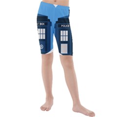 Doctor Who Tardis Kids  Mid Length Swim Shorts by Mog4mog4