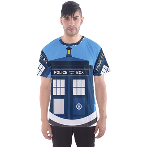 Doctor Who Tardis Men s Sport Mesh Tee by Mog4mog4