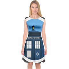 Doctor Who Tardis Capsleeve Midi Dress by Mog4mog4