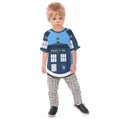 Doctor Who Tardis Kids  Raglan Tee by Mog4mog4