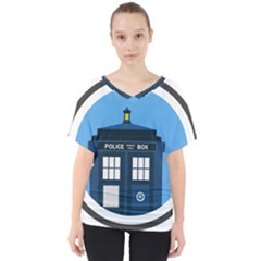 Doctor Who Tardis V-neck Dolman Drape Top by Mog4mog4