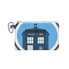 Doctor Who Tardis Canvas Cosmetic Bag (small) by Mog4mog4