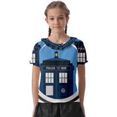 Doctor Who Tardis Kids  Frill Chiffon Blouse by Mog4mog4