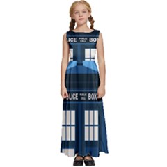 Doctor Who Tardis Kids  Satin Sleeveless Maxi Dress by Mog4mog4