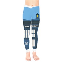 Doctor Who Tardis Kids  Classic Winter Leggings by Mog4mog4