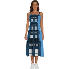 Doctor Who Tardis Sleeveless Shoulder Straps Boho Dress by Mog4mog4