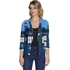 Doctor Who Tardis Women s Casual 3/4 Sleeve Spring Jacket by Mog4mog4