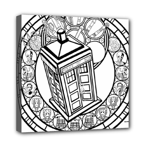 Bad Wolf Tardis Art Drawing Doctor Who Mini Canvas 8  X 8  (stretched) by Mog4mog4