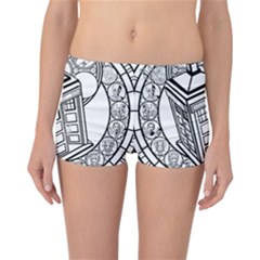 Bad Wolf Tardis Art Drawing Doctor Who Reversible Boyleg Bikini Bottoms by Mog4mog4