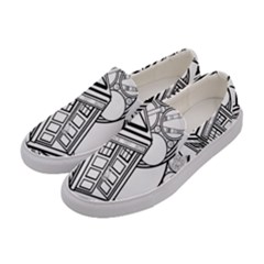 Bad Wolf Tardis Art Drawing Doctor Who Women s Canvas Slip Ons by Mog4mog4