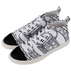 Bad Wolf Tardis Art Drawing Doctor Who Men s Mid-top Canvas Sneakers by Mog4mog4