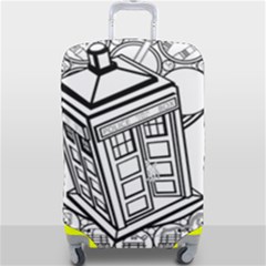 Bad Wolf Tardis Art Drawing Doctor Who Luggage Cover (large) by Mog4mog4