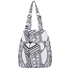 Bad Wolf Tardis Art Drawing Doctor Who Center Zip Backpack by Mog4mog4