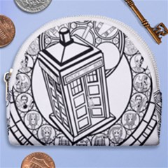 Bad Wolf Tardis Art Drawing Doctor Who Horseshoe Style Canvas Pouch by Mog4mog4