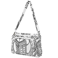 Bad Wolf Tardis Art Drawing Doctor Who Front Pocket Crossbody Bag by Mog4mog4