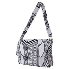 Bad Wolf Tardis Art Drawing Doctor Who Full Print Messenger Bag (m) by Mog4mog4