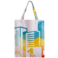 Silhouette Cityscape Building Icon Color City Zipper Classic Tote Bag by Mog4mog4