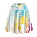 Silhouette Cityscape Building Icon Color City High Waist Skirt View1