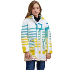 Silhouette Cityscape Building Icon Color City Kids  Hooded Longline Puffer Jacket by Mog4mog4