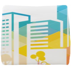 Silhouette Cityscape Building Icon Color City Seat Cushion by Mog4mog4