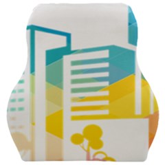 Silhouette Cityscape Building Icon Color City Car Seat Velour Cushion  by Mog4mog4