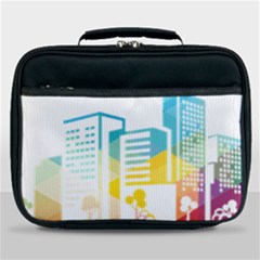 Silhouette Cityscape Building Icon Color City Lunch Bag by Mog4mog4