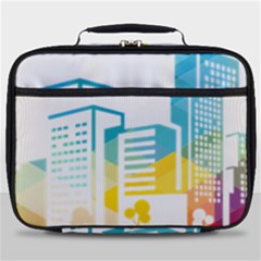 Silhouette Cityscape Building Icon Color City Full Print Lunch Bag by Mog4mog4