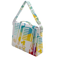 Silhouette Cityscape Building Icon Color City Box Up Messenger Bag by Mog4mog4