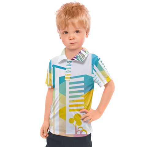 Silhouette Cityscape Building Icon Color City Kids  Polo Tee by Mog4mog4