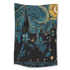 Hogwarts Castle Van Gogh Large Tapestry by Mog4mog4