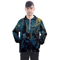 Hogwarts Castle Van Gogh Men s Half Zip Pullover by Mog4mog4