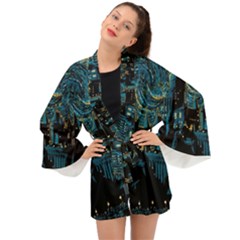 Hogwarts Castle Van Gogh Long Sleeve Kimono by Mog4mog4