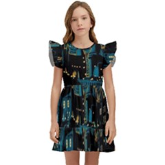 Hogwarts Castle Van Gogh Kids  Winged Sleeve Dress by Mog4mog4