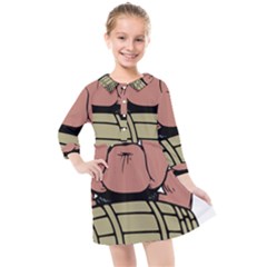 Art Dog Clip Art Kids  Quarter Sleeve Shirt Dress by Mog4mog4