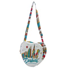 Burj Khalifa Skyline Clip Art Drawing Comic World Heart Shoulder Bag by Mog4mog4