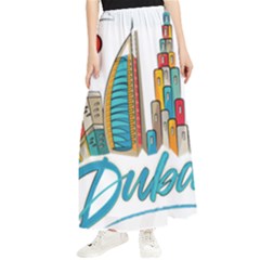 Burj Khalifa Skyline Clip Art Drawing Comic World Maxi Chiffon Skirt by Mog4mog4