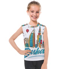 Burj Khalifa Skyline Clip Art Drawing Comic World Kids  Mesh Tank Top by Mog4mog4