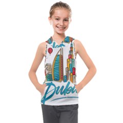 Burj Khalifa Skyline Clip Art Drawing Comic World Kids  Sleeveless Hoodie by Mog4mog4