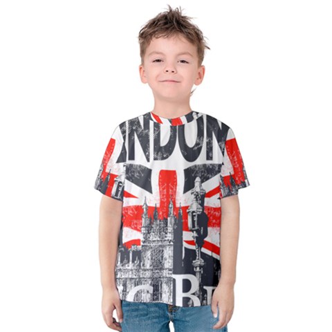 Big Ben City Of London Kids  Cotton Tee by Mog4mog4