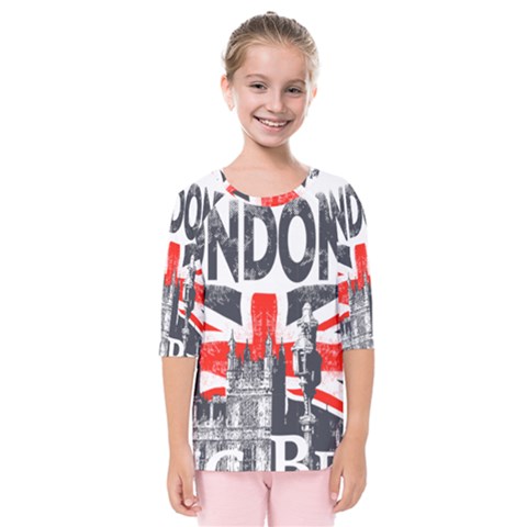 Big Ben City Of London Kids  Quarter Sleeve Raglan Tee by Mog4mog4