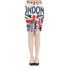 Big Ben City Of London Midi Wrap Pencil Skirt by Mog4mog4