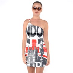 Big Ben City Of London One Shoulder Ring Trim Bodycon Dress by Mog4mog4