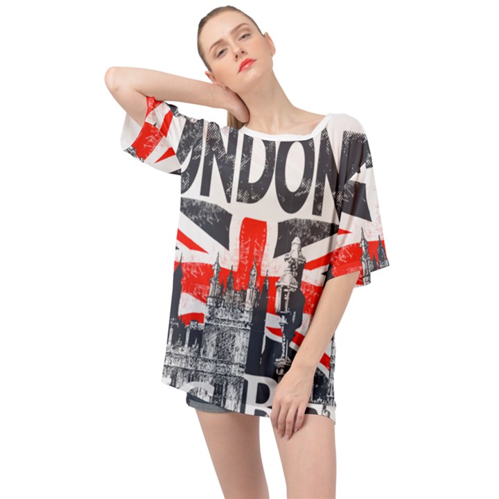 Big Ben City Of London Oversized Chiffon Top