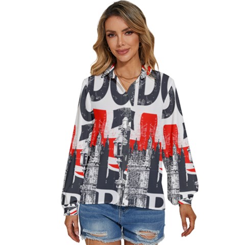 Big Ben City Of London Women s Long Sleeve Button Up Shirt by Mog4mog4