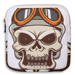 Motorcycle Helmet Skull Clip Art Cranial Skeleton Mini Square Pouch by Mog4mog4