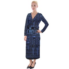 Doctor Who Tardis Velvet Maxi Wrap Dress by Mog4mog4