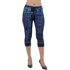 Doctor Who Tardis Lightweight Velour Capri Leggings  by Mog4mog4