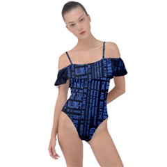 Doctor Who Tardis Frill Detail One Piece Swimsuit by Mog4mog4