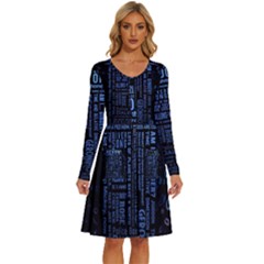 Doctor Who Tardis Long Sleeve Dress With Pocket by Mog4mog4